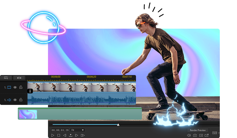 image showcasing 威力导演 365 Mac 版 overall features
