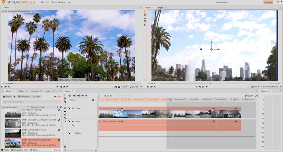 HitFilm Express Interface
