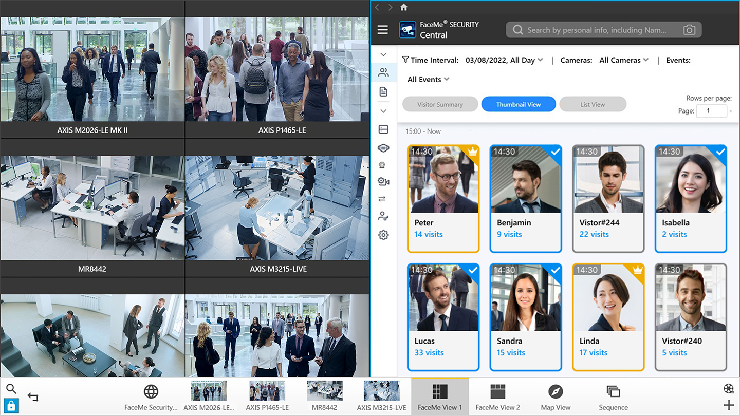 Video timeline display of facial recognition results makes it easy to find individuals